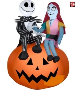 HALLOWEEN JACK SKELLINGTON SALLY PUMPKIN Airblown Inflatable NIGHTMARE CHRISTMAS - Picture 1 of 3