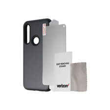 Verizon Rugged Case & Blue Light Screen Protector Bundle for moto g power -