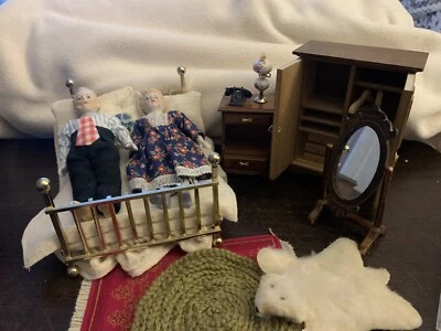 Vintage Dollhouse Furniture and furnishings Lot - Image 1 of 4