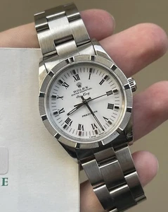 Rolex Air-King Precision White Roman Dial 34mm 14010 Men's Watch Circa 1994 - Picture 1 of 10
