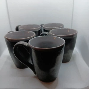 Menge 6 Gibson Elite Blau 12 Unzen Kaffeetassen Tassen - Dunkel und Hellgrau - Bild 1 von 6