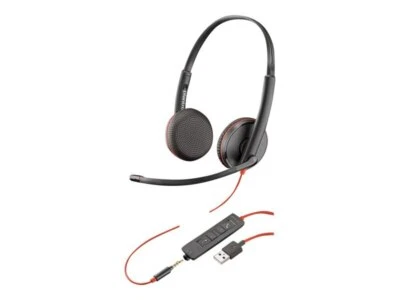 Plantronics Blackwire C3225 Stereo USB-A Headband 3.5mm Plug Headset + Carry Bag - Image 1 of 2
