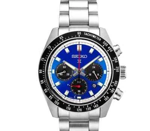 NEU Seiko SSC931 SpeedTimer Uhr hellblaues Zifferblatt Solar Chronograph 100 Meter - Bild 1 von 6