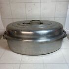 Vintage Aluminum 17 inch Oval Roasting Pan with Vented Lid