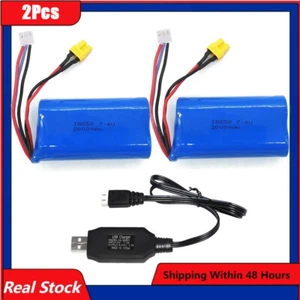 7.4v 2000mah 2s 20c Li-ion Battery XT30 Plug With Charger For Rc Car Truck Boat - Picture 1 of 8