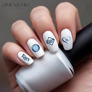 Tampa Bay Rays Baseball Nail Decals Water Transfer Clear Overlay - Picture 1 of 5