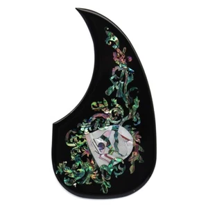 Self-adhesive Acoustic Guitar Pickguard for Martin Style Abalone Shield Black - Picture 1 of 4