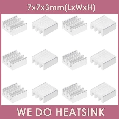 7x7x3mm With or Without Tape Aluminum Heatsink Cooler Radiator for Electronic IC - Image 1 of 4