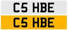 CAB NUMBER PLATE : CABIE CABY LONDON TAXI MINI CAB CHAUFFER CEBY  - REG  C5 HBE