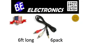 6x 6 Fuß 3,5 mm Stereo Stecker auf 2 x Cinch-M Kabel #201423 *VERSAND AUS USA* - Bild 1 von 1