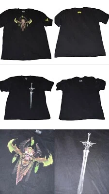 Camiseta World Of Warcraft Legión Ardiente Cazador de Demonios Cresta Ventisca 3X (2) Piezas Foto 1 de 4