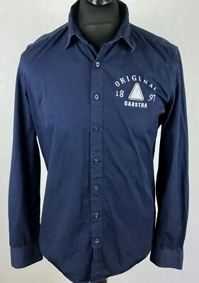 Camisa de algodón con botones azul marino Gaastra Nautical Supplies para hombre talla M original 1897 Foto 1 de 4