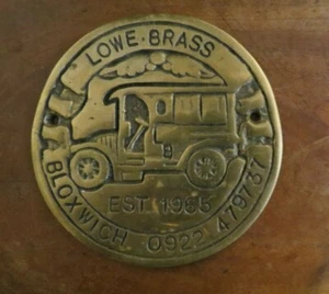 Vintage 'LOWE BRASS BLOXWICH' brass plaque   - Picture 1 of 4