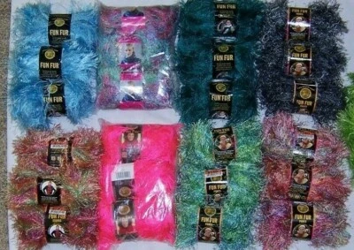 Lot of 3 Lion Brand Fun Fur Yarn - 9 colors available - Same Dye Lot - Image 1 of 2