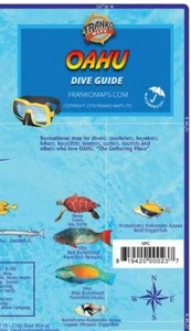 Oahu Hawaii Dive Map Waterproof Map by Franko Maps - Picture 1 of 3