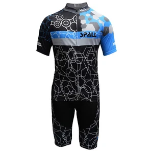 Cycling Suit Red Blue Yellow Short Sleeve Zip Tops Quick Dry Bib Shorts Swimming - Picture 1 of 18