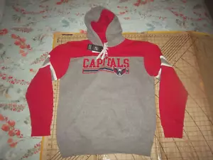 MENS MEDIUM GRAY/RED/BLUE NHL WASHINGTON CAPITALS HOODIE - NWT - Picture 1 of 3