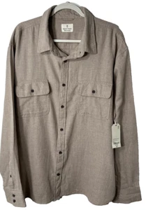 Mutual Weave Hemd Herren Gr. XXL taupe Knopfleiste mit Taschen Freizeit Baumwolle lang SL - Bild 1 von 12