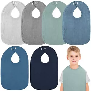 6PCS Muslin Baby Bibs Absorbent Cotton Bandana Bibs for Teething Drooling - Picture 1 of 6