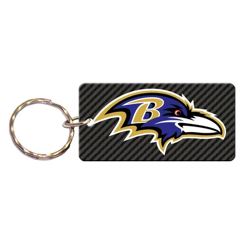 BALTIMORE RAVENS CARBON RECTANGLE ACRYLIC KEY RING NEW WINCRAFT Cover