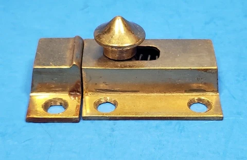 Vintage Slide Spring latch Solid Brass New Old Stock 2 1/16' L 1 7/16" W Cover