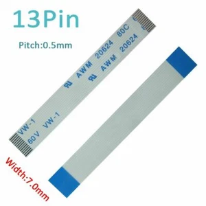 Cable plano flexible paso 0,5 mm 13 pines FFC FPC ancho hacia adelante/inverso 7 mm - Imagen 1 de 8