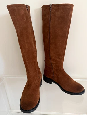 Josef Seibel Selena 21 靴子女式 37 6.5-7 棕色麂皮绒高膝骑行 — 第 1/4 张图片