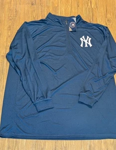Camisa Fanatics 4XLT NY Yankees Manga Larga Azul MLB 1/4 Cremallera B17 Nueva con Etiquetas - Imagen 1 de 4