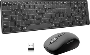 Wireless Bluetooth Keyboard and Mouse Combo (USB + Dual BT), Multi-Device Slim - Picture 1 of 7