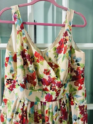 VESTIDO JESSICA LONDRES FEMININO 18W FLORAL SEM MANGAS LEVE MULTICOLOR   - Imagem 1 de 4