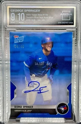 2021 Topps Now  George Springer #OD-61B Blue Auto 🥶 Color/Jersey Match - Image 1 of 2