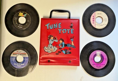 Ponytail Tune Tote w/ 15 45 Records - James Brown, Gladys, Diana, Aretha + - Image 1 of 4