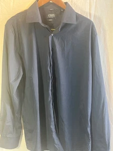 Chaps Herren Slim Fit Einfarbig Schwarz Knopfleiste Oberhemd Langarm Größe XL - Bild 1 von 4