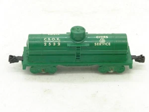 Marx Trains O Gauge 4 Wheel Plastic 2532 Green Cities Service Tank Car - Picture 1 of 6