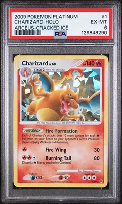 PSA 6 2009 Pokemon TCG Charizard Cracked Ice Holo Rare Arceus Set #1/99 - Image 1 of 2