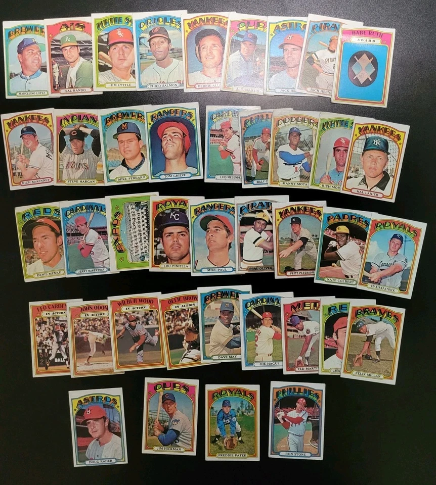 1972 Topps Baseball Cards - 40 High Numbers - W/ Babe Ruth Award and Al Oliver - Image 1 of 4