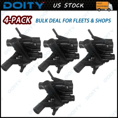 For Ford 2017-2022 F150 Lobo Expedition Engine Coolant Thermostat Housing x4 New - Image 1 of 4