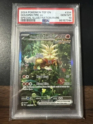 2024 Pokemon Gouging Fire EX 204/162 SV05: Temporal Forces Holo PSA 10 SIR EN - Image 1 of 2