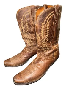 1883 By Lucchese USA #N154754 Mens “Mad Dog”Snip-Toe Burnished Tan Western Boots - Picture 1 of 12
