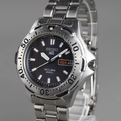 SEIKO SCUBA AGS 5M43-0C30 DIVER Men's Watch 43mm New Battery - image 1 of 4