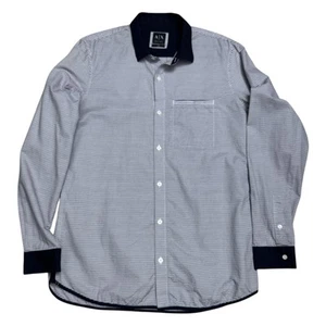 ARMANI EXCHANGE Striped Business Casual Button Down Designer Dress Shirt Large - Picture 1 of 5