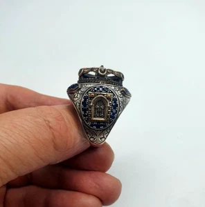 Massiver Silber Al-aqsa Moschee Motiv Islamisch Muslim Religiös Herren Ring, Größe T1/2 - Bild 1 von 20