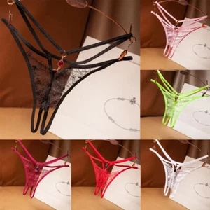 *USA* Sexy Women Lace Thong G-string Panties Lingerie Underwear Crotchles T-back - Picture 1 of 19
