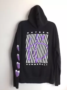 Hayden Summerall Felpa con Cappuccio Nero Viola Bianco L/XL Unisex - Foto 1 di 4