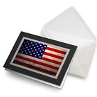 Greetings Card (Black) - Distressed USA Flag Retro Birthday Gift #8879