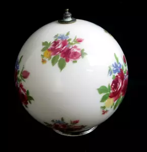 Plafoniera vintage 8" vetro floreale paralume sfera globo attacco 4" - Foto 1 di 13