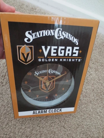 Las Vegas Golden Knights Station Casinos NHL Hockey ALARM CLOCK + Batteries LED Cover