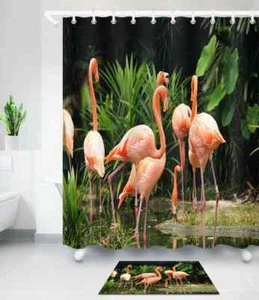Revestimiento de cortina de ducha de poliéster impermeable para baño Flamingos Roost resistente al agua - Imagen 1 de 8