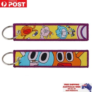 Amazing World of Gumball Keychain Keyring Double Sided Embroidered Key Tag Gift - Picture 1 of 1