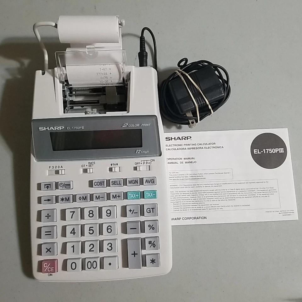 Sharp Electronic Printing Calculator EL-1750PIII With Manuel Tested And Works - Image 1 of 4